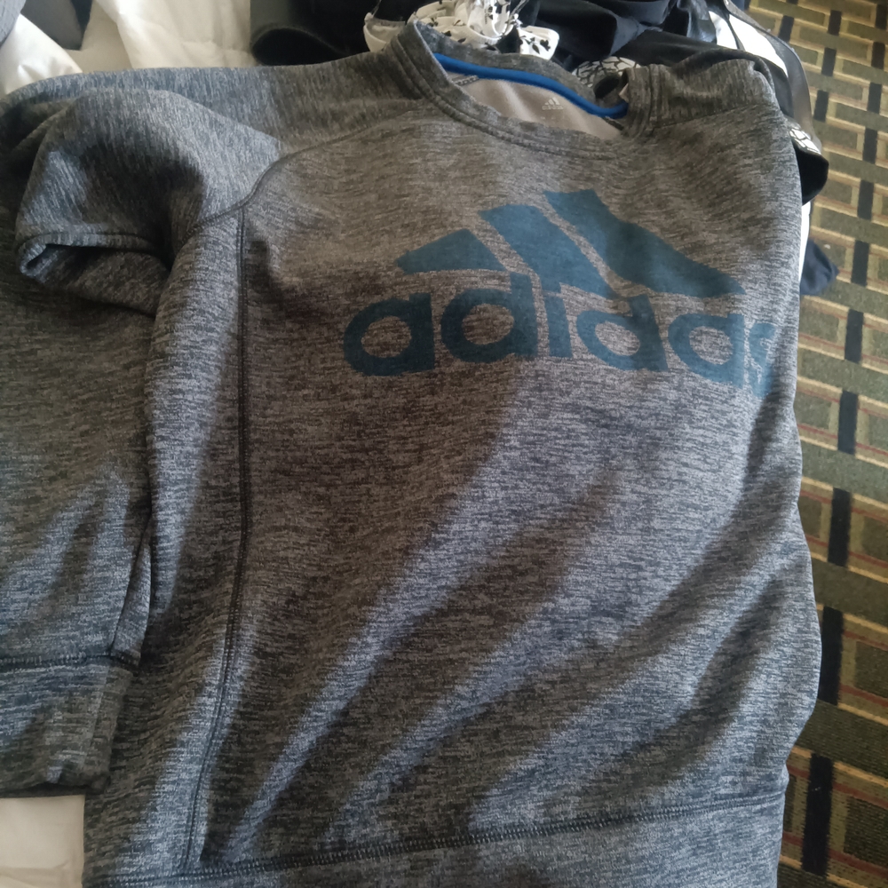 Adidas Gray Heathered Sweatshirt Athletic Style